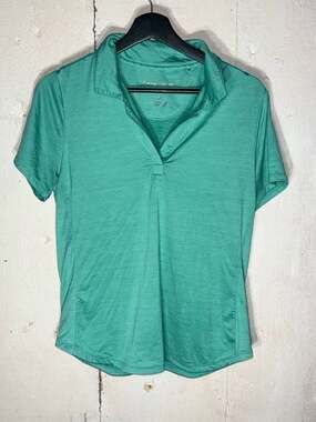 Tommy Bahama IslandZone Delray Heathered Green V-Neck Golf Polo Shirt